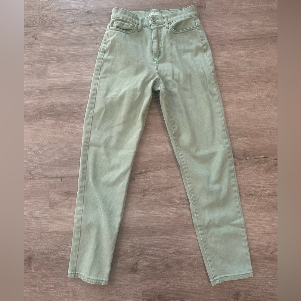 High waisted pastel green mom jeans size 3